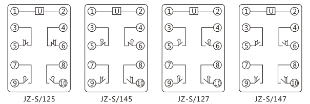 JZ-S/244靜態(tài)可調(diào)延時(shí)中間繼電器內(nèi)部接線(xiàn)圖及外引接線(xiàn)圖